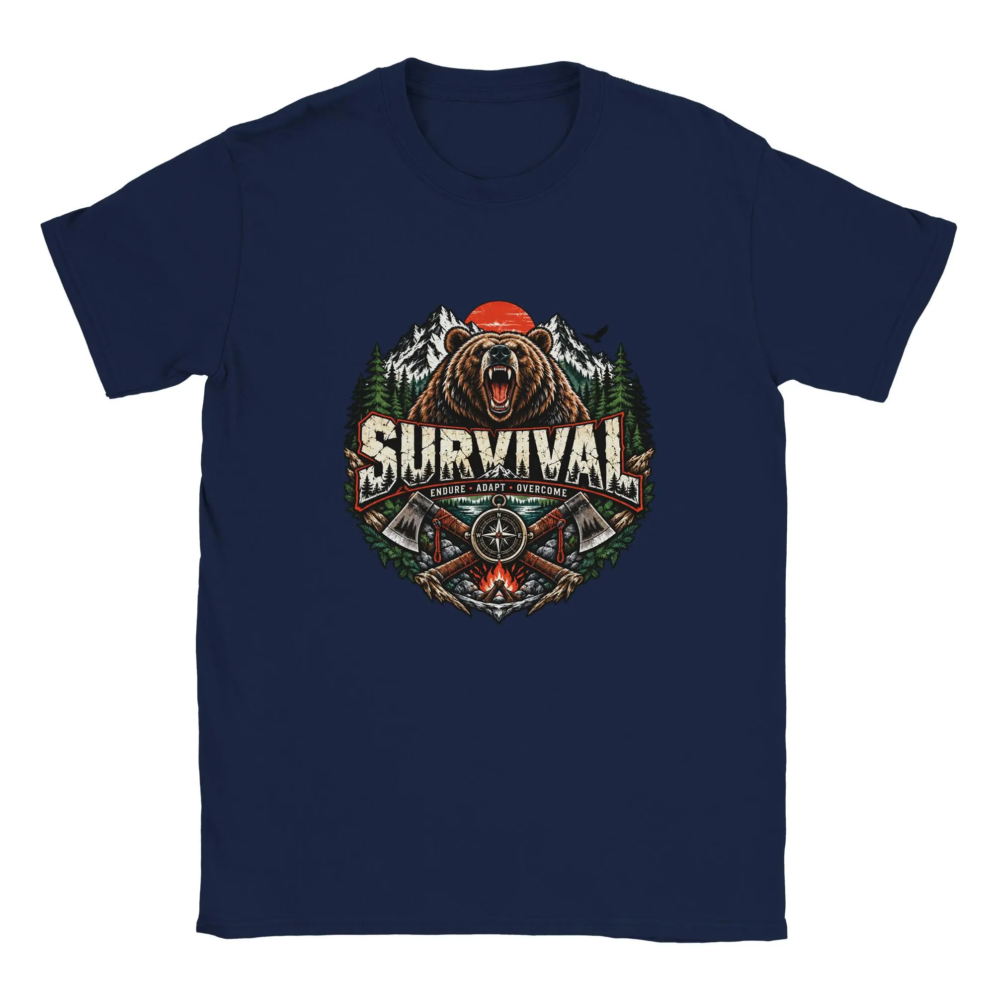 Bushcraft Shirt mit Survival Schriftzug Endure Adapt Overcome