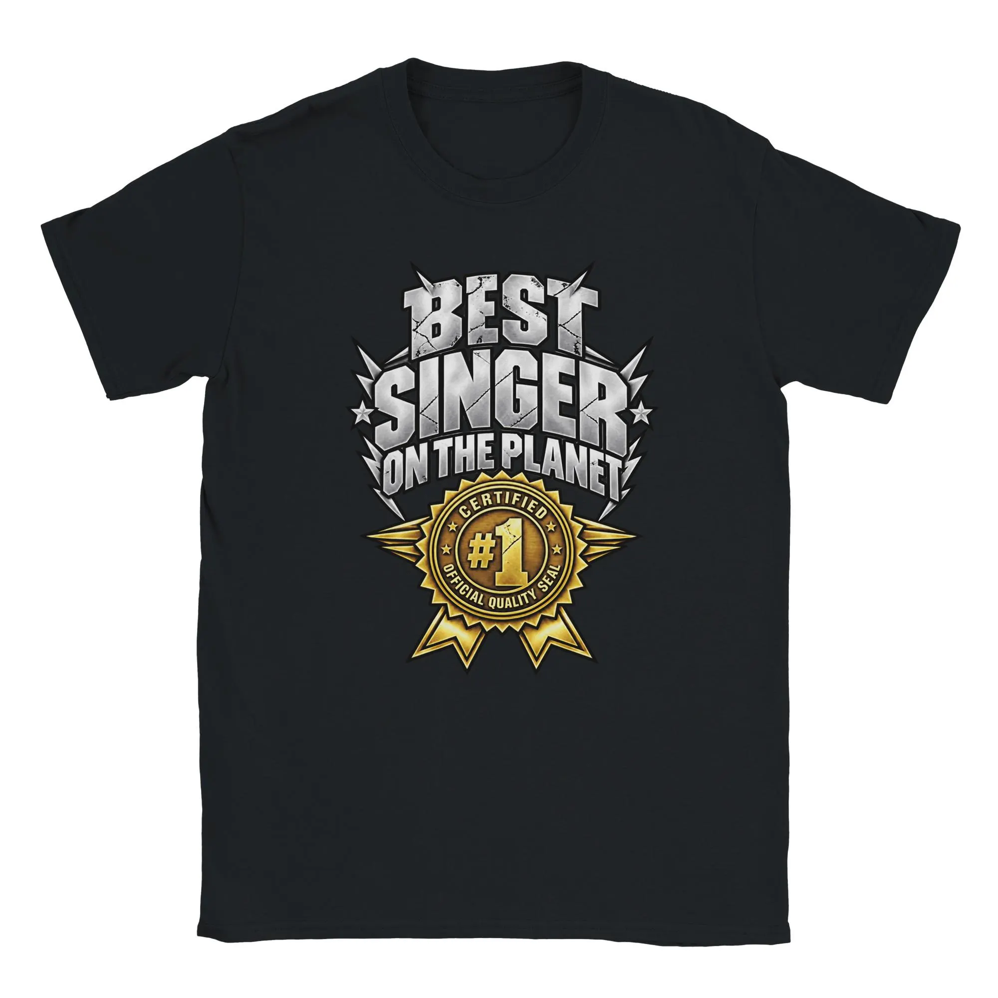 Gesang T-Shirt mit Rock-Look und Official Quality Seal