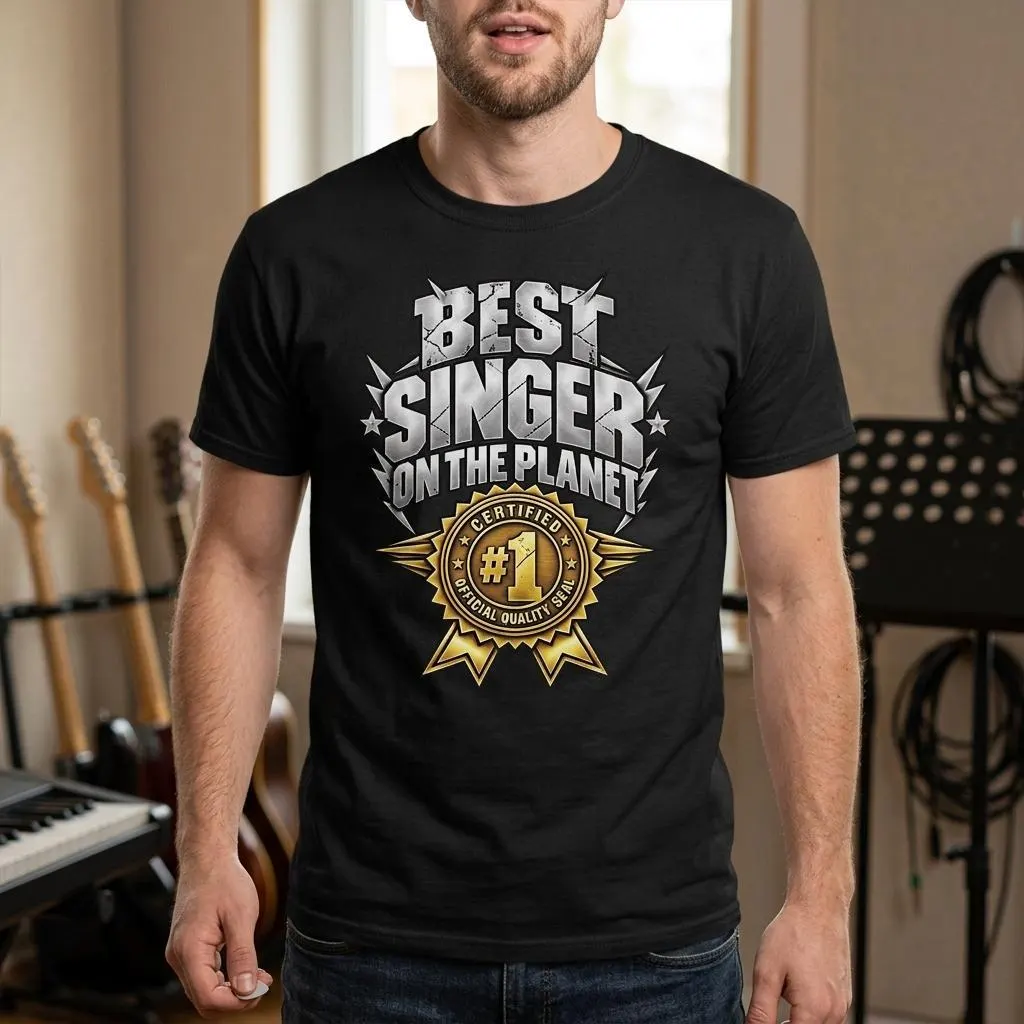 Sänger T-Shirt mit Best Singer on the Planet Schriftzug