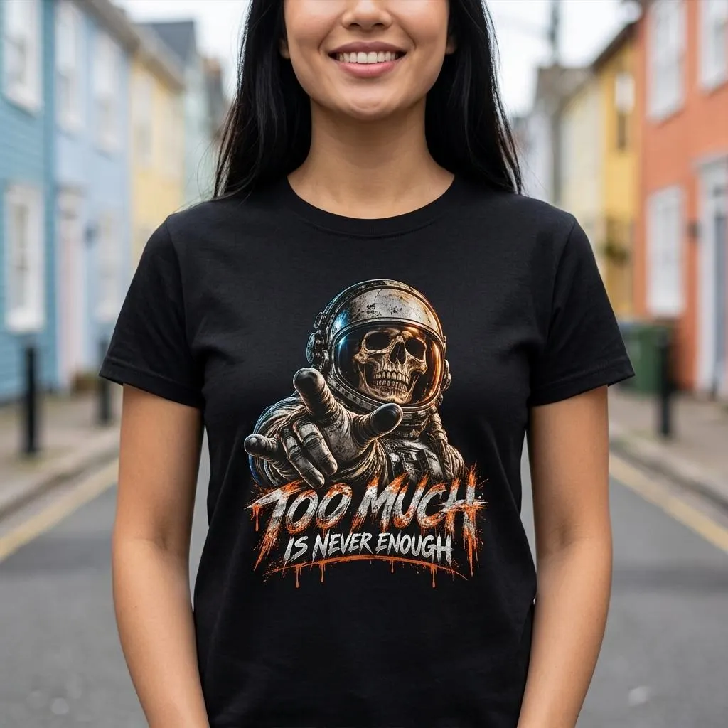 Totenkopf T-Shirt mit Astronautenhelm und Raumanzug